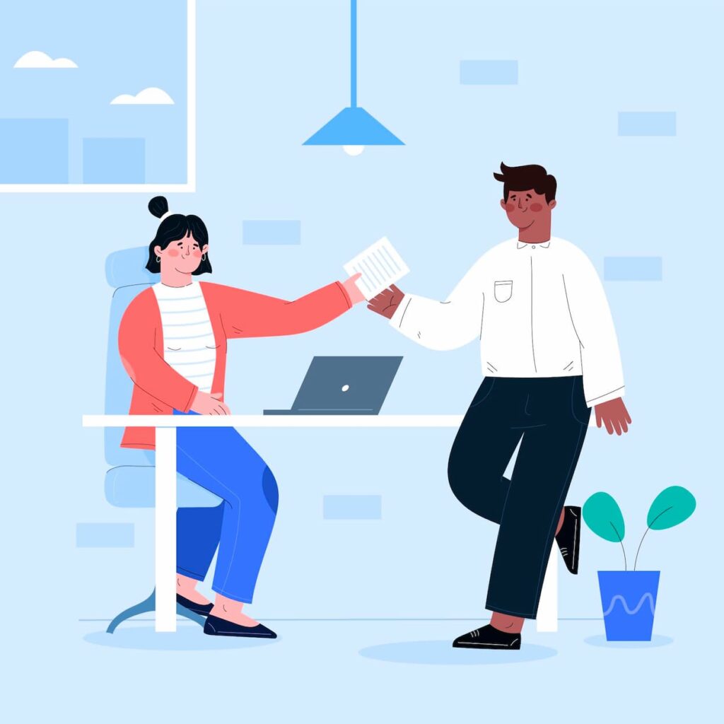 manager qui va annoncer le départ d'un collaborateur